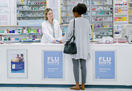A photo of a person getting a flu vaccine
