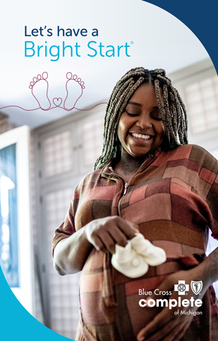 Cover of the Bright Start Maternity guide from Blue Cross Complete of Michigan