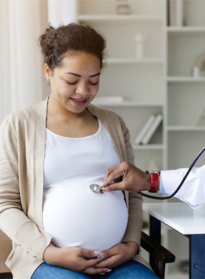 A pregnant woman visits her doctor